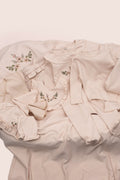 Flower Embroidered 10-piece set - Beige