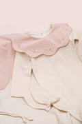 Embroidered Scalloped Collar 5-piece set - Cream