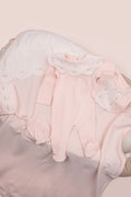 Embroidered Scalloped Collar 5-piece set - Pink
