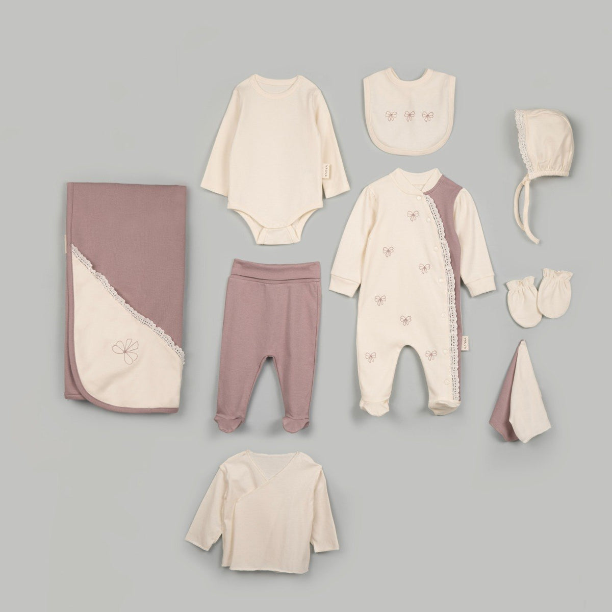 Purple bow 10-piece set