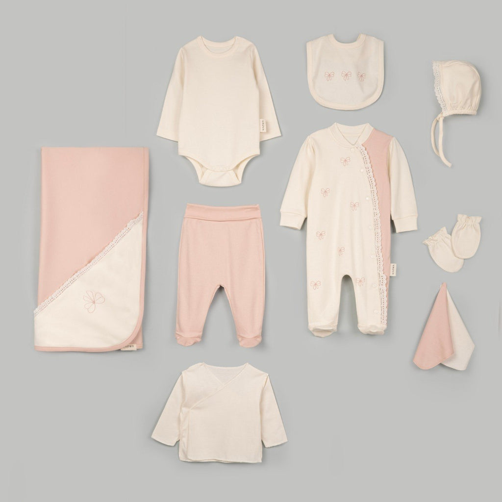 Pink bow 10-piece set